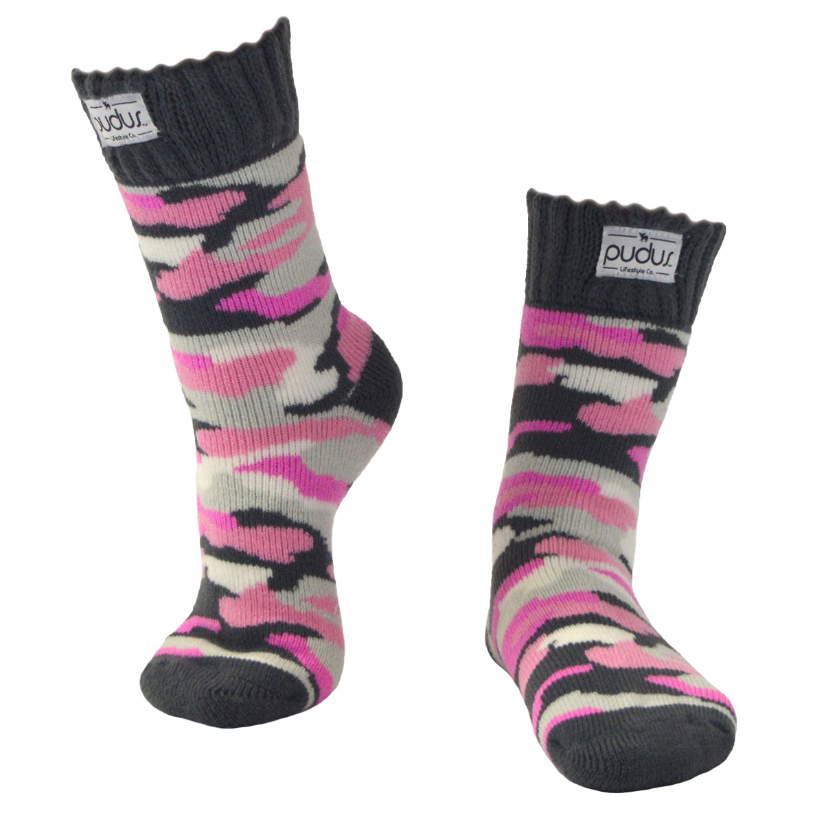 Classic Slipper Socks  Camo Pink Dogwood – Pudus™ Lifestyle Co.