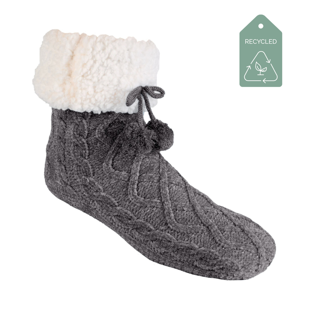 Chenille Knit Holiday Charcoal - Kids Recycled Slipper Socks – Pudus™  Lifestyle Co.