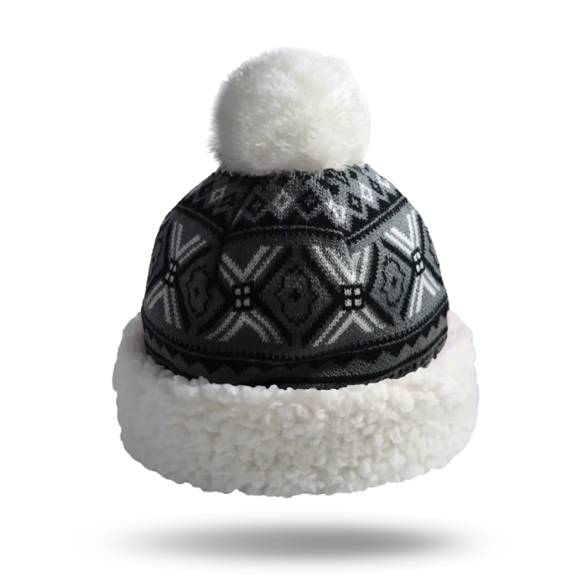Pudus Lifestyle Co. Geometric Black Beanie Winter Hat