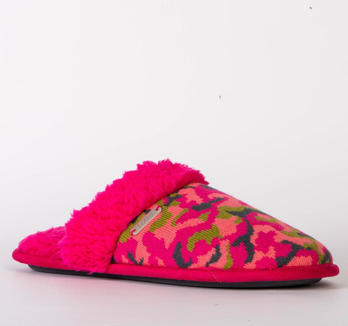 Bright Collection Creekside Slide Slippers Camo Pink Pudus