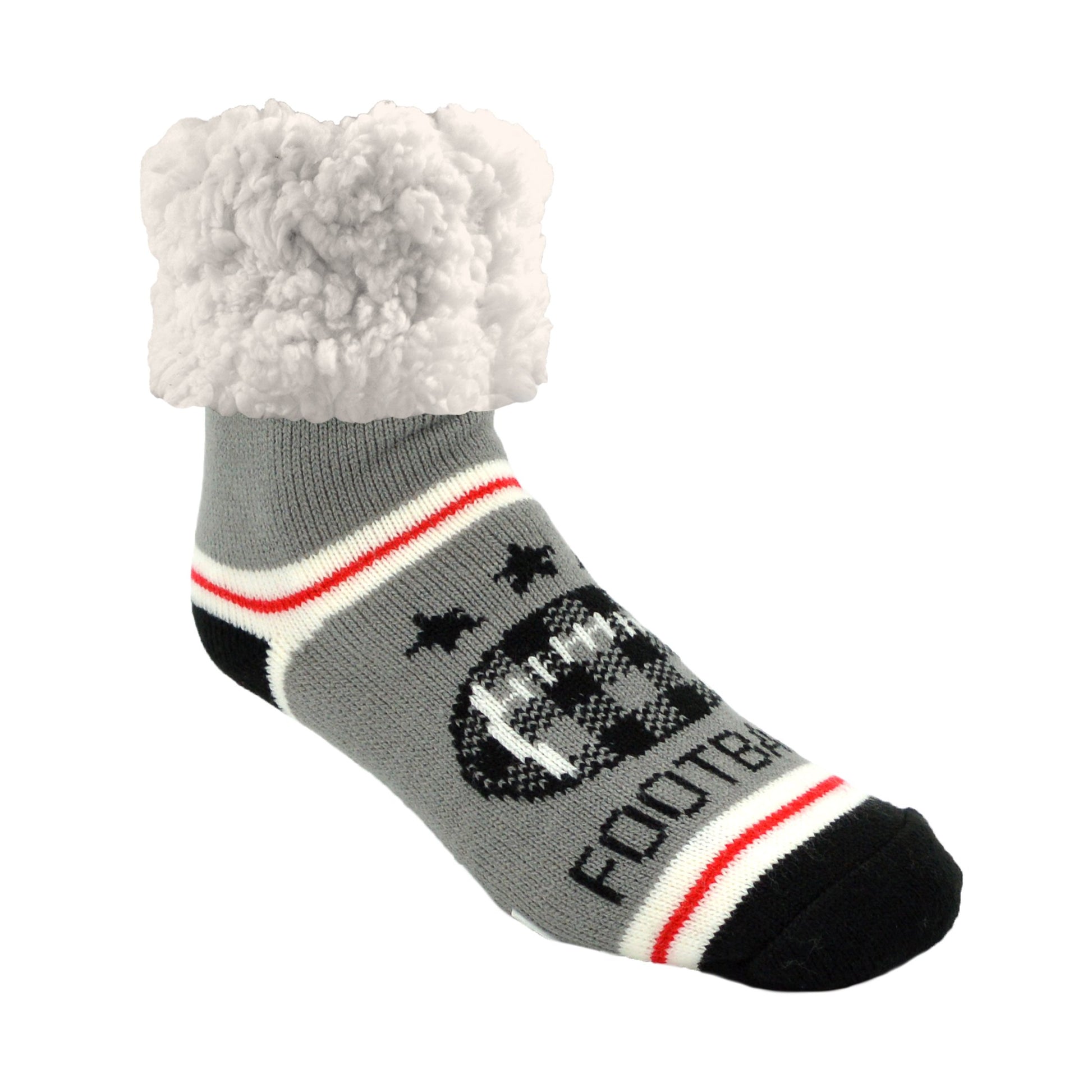 Mens Christmas Non Slip Thermal Slipper Socks with Grippers - Sock