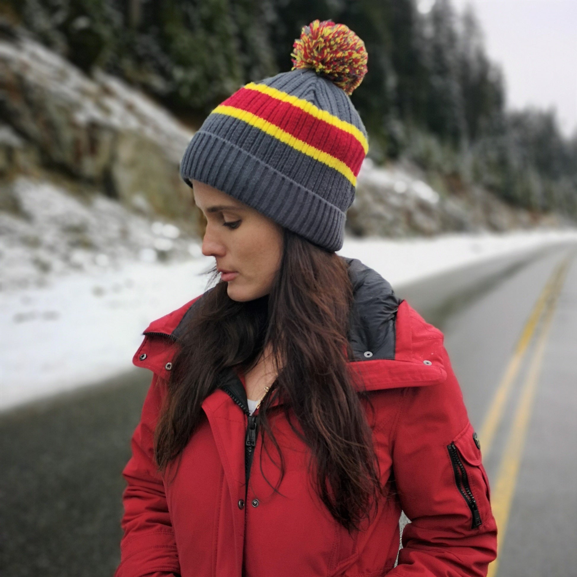 Lifestyle Beanie Stripe Hat | – Winter Pudus™ Grey