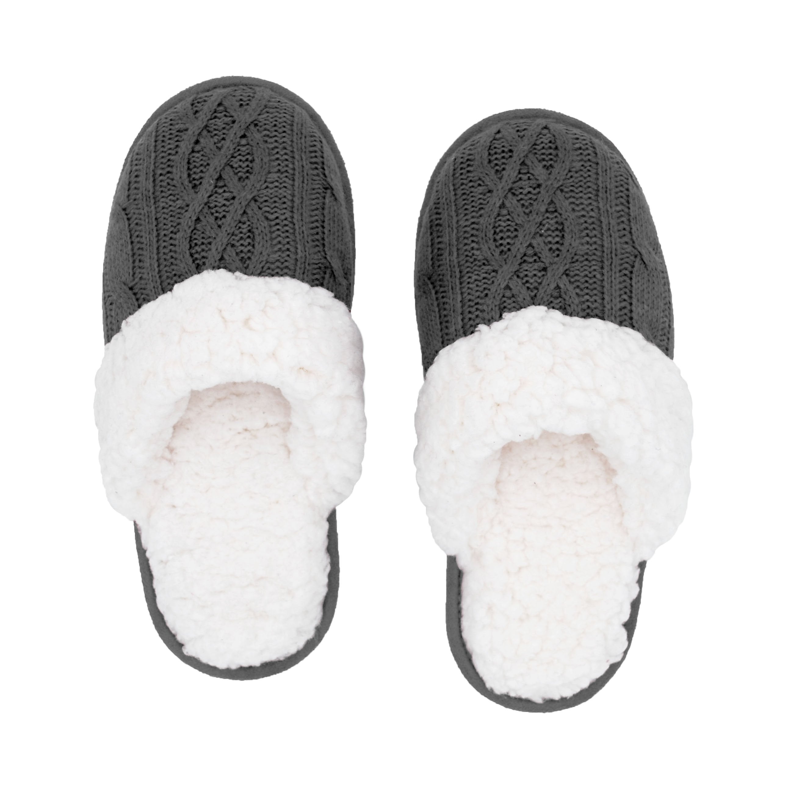 Slides Cable Knit Grey Pudus Lifestyle Co