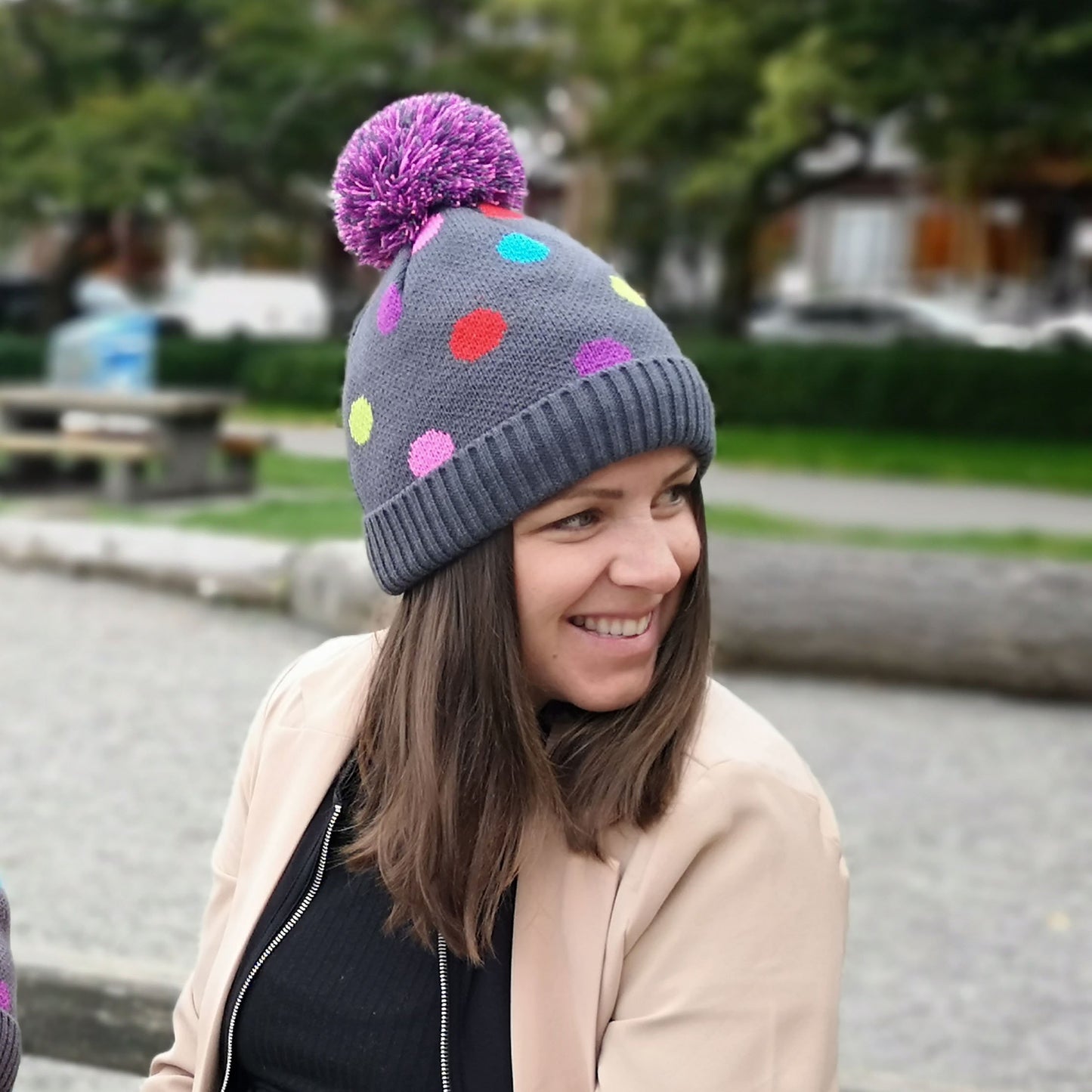 Beanie Winter Hat | Polka Dot Multi