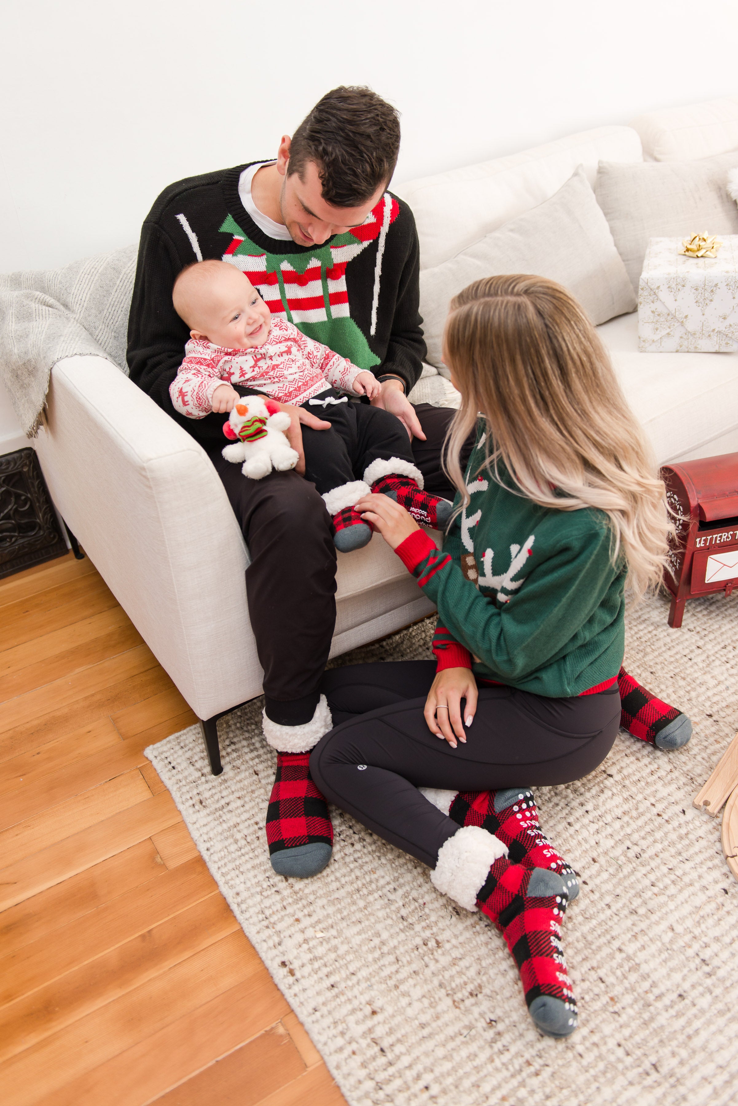 Toddler Slipper Socks Lumberjack Red