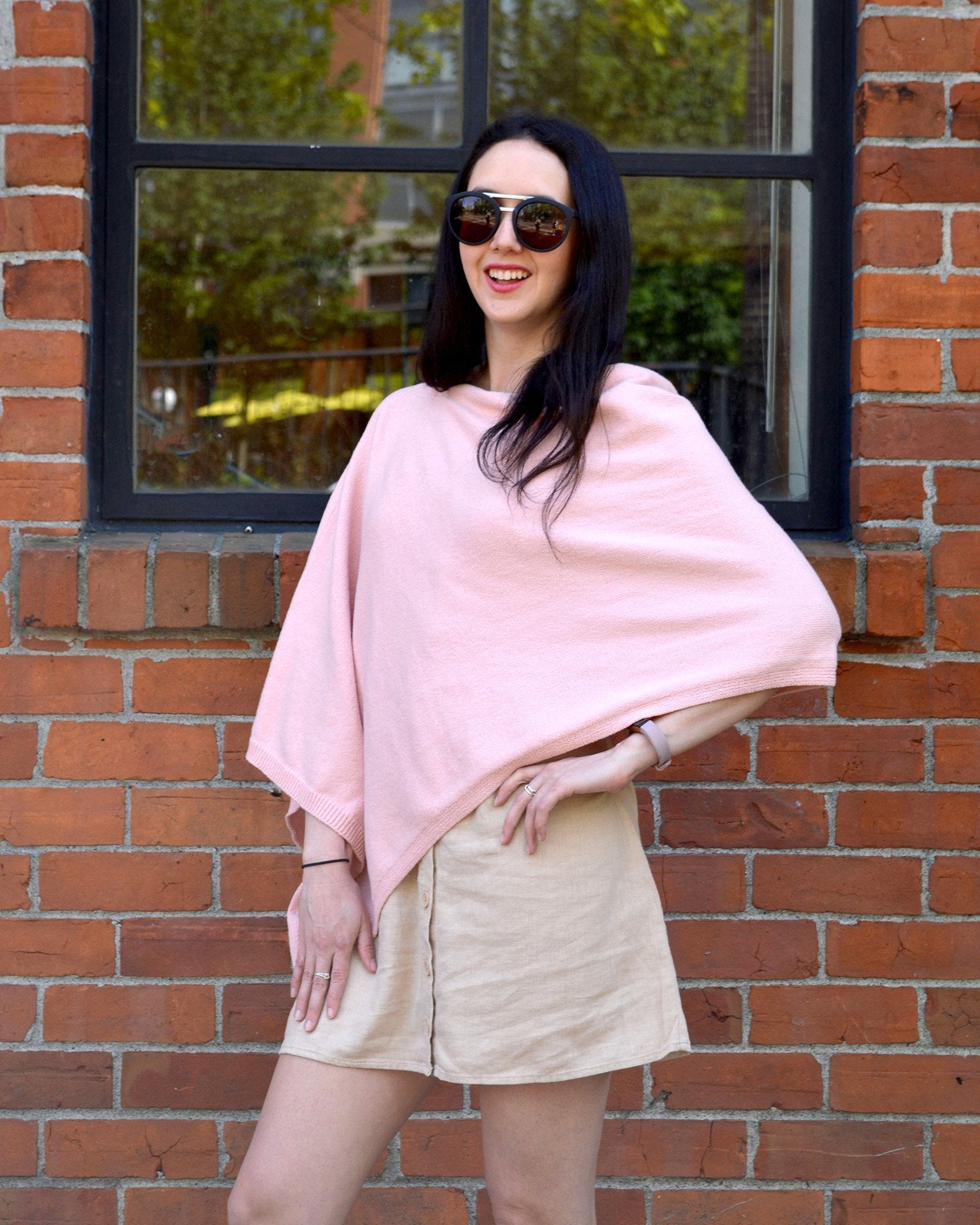 Pink cashmere hotsell poncho wrap