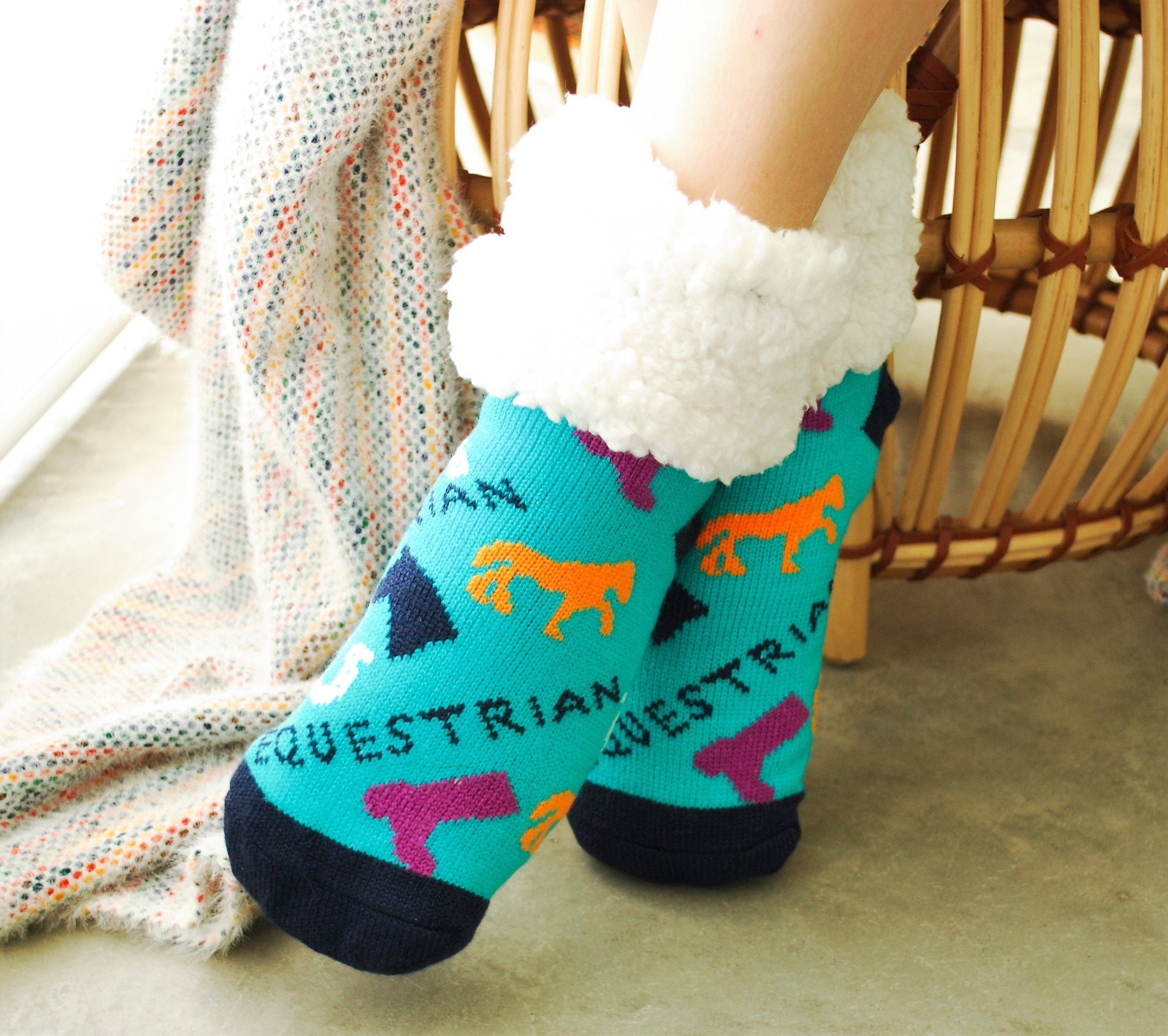 Non slip fluffy online socks