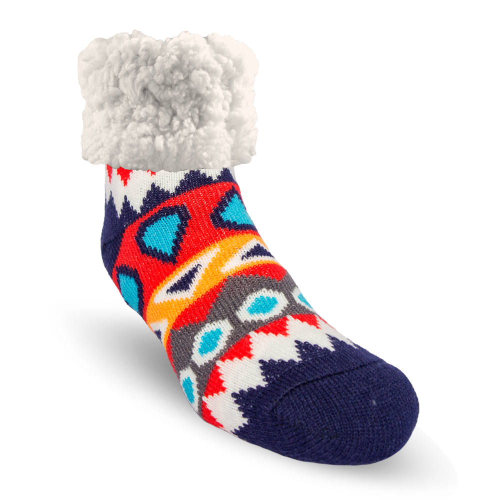 Women Men Unisex Household Slipper Non-Slip Artificial Fleece Gripper  Slippers Socks 