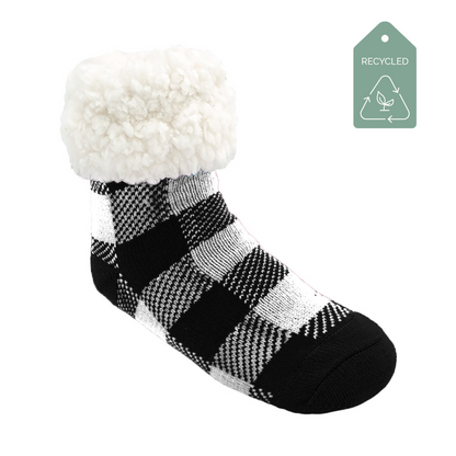 Lumberjack White - Kids & Toddler Recycled Slipper Socks